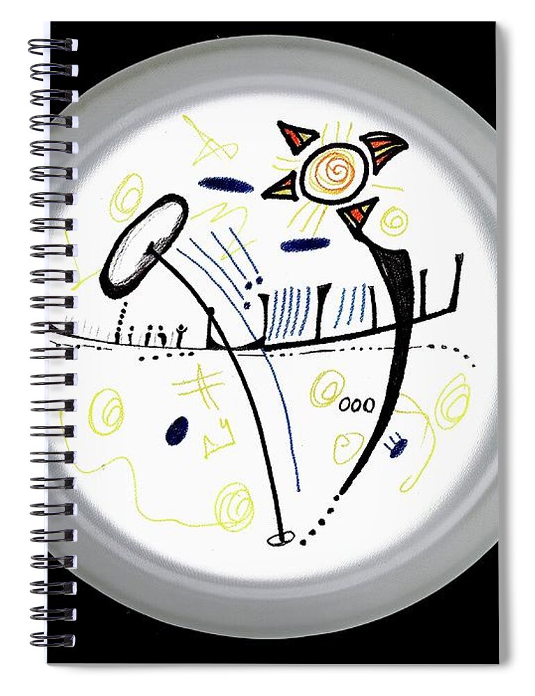  Spiral Notebook featuring the digital art Scribble on a plate by Gustavo Ramirez