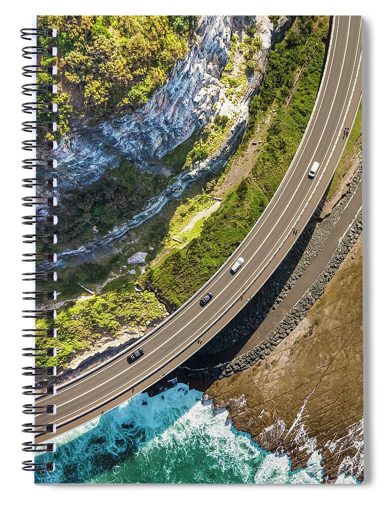 Road Spiral Notebook featuring the photograph Sea Cliff Bridge No 10 by Andre Petrov