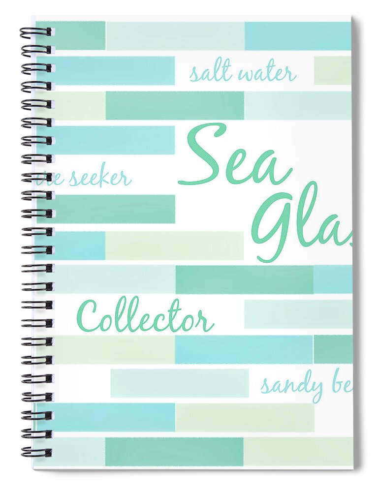 Sea Glass Spiral Notebook featuring the digital art Sea Glass Collector by Angie Tirado