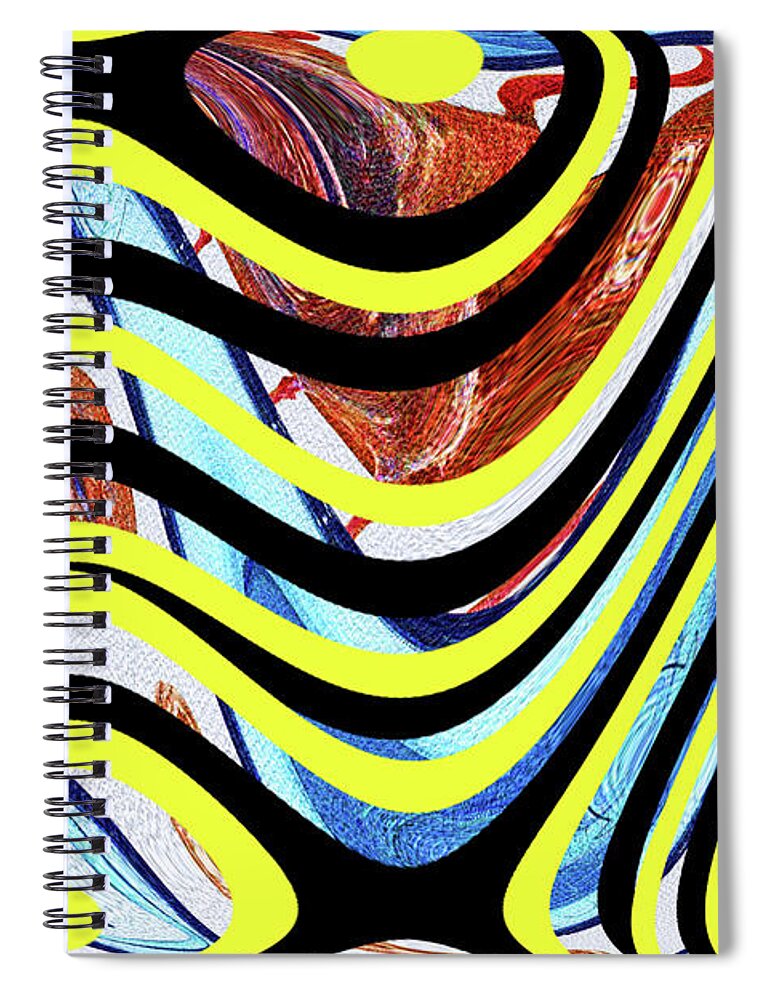 Sea Gull On Light Abstract 1de Spiral Notebook featuring the digital art Sea Gull On Light Abstract 1de by Tom Janca