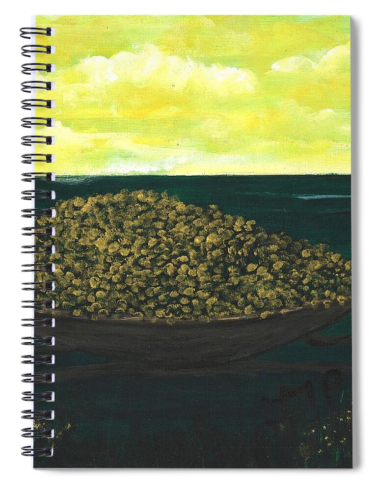 Seascape Spiral Notebook featuring the painting Sea of Abundance by Esoteric Gardens KN