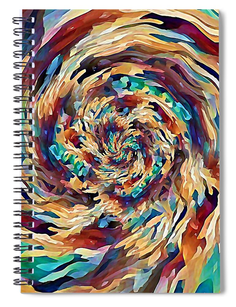 Floral Spiral Notebook featuring the digital art Sea Salad Swirl by David Manlove