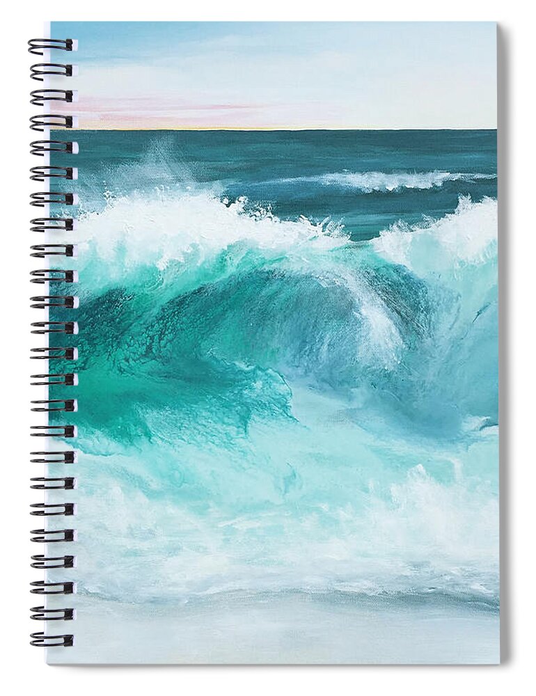 Sea Spiral Notebook featuring the mixed media Sea Spray by Linda Bailey