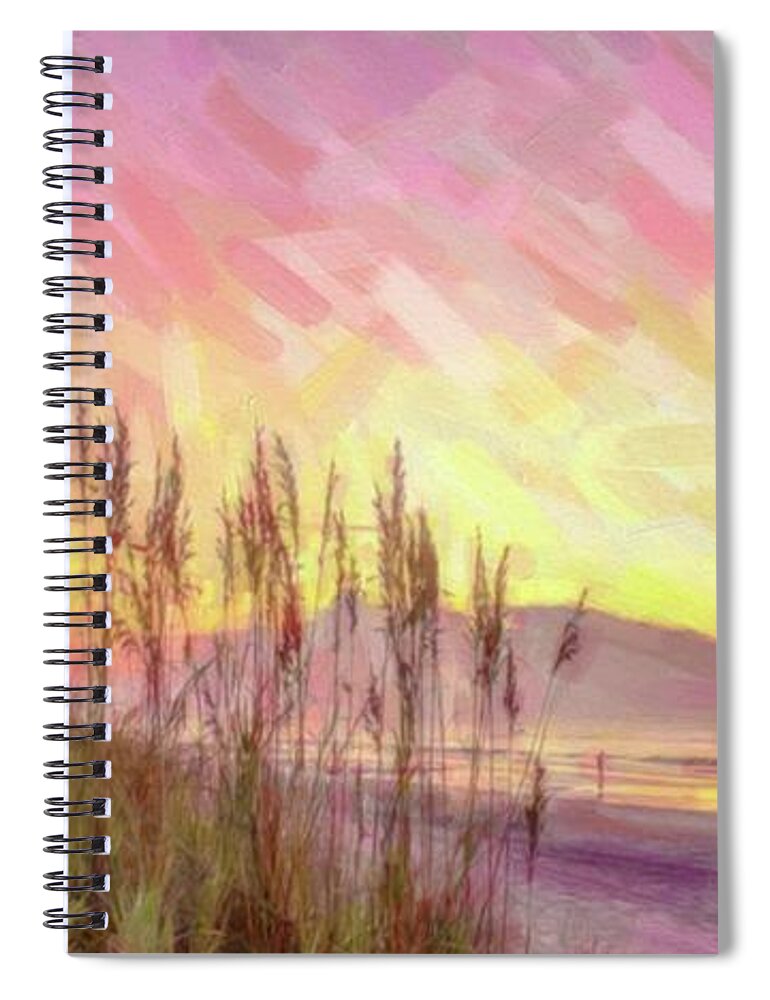 Beach Spiral Notebook featuring the painting Sea Sunrise by Darrell Foster