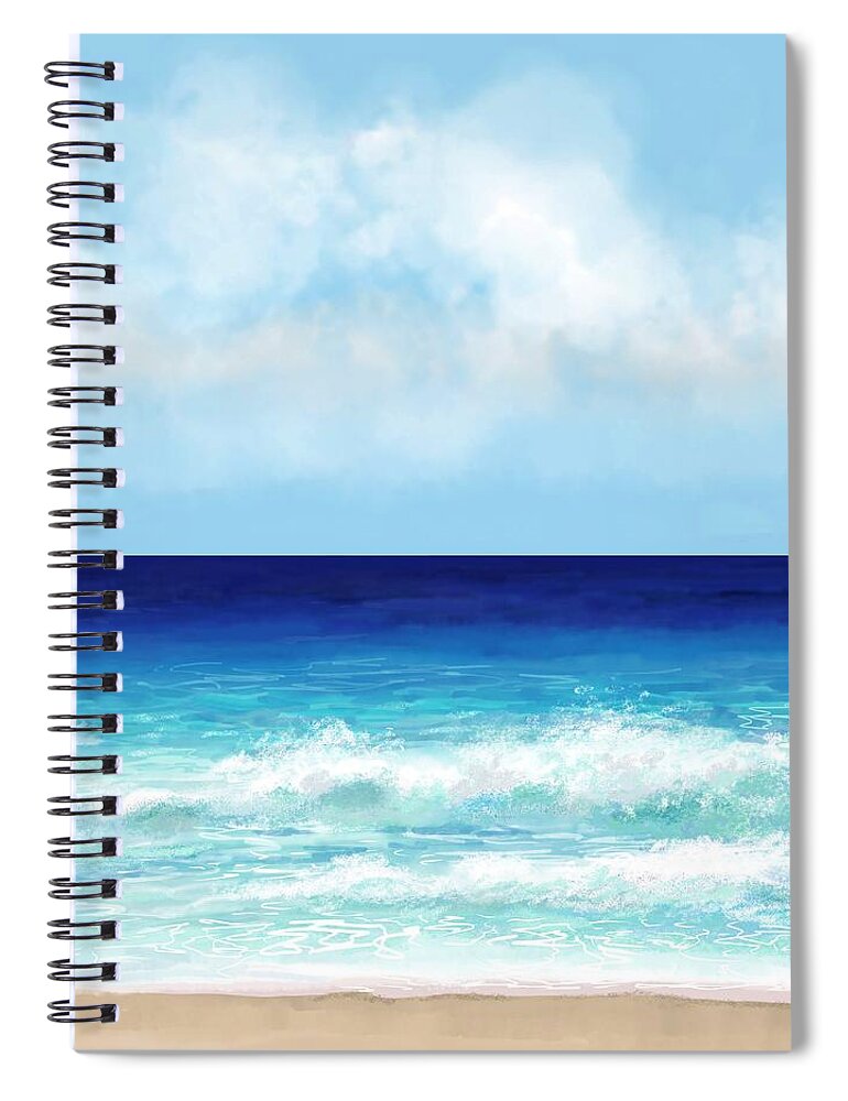 Sea Spiral Notebook featuring the digital art Sea View 275 by Lucie Dumas