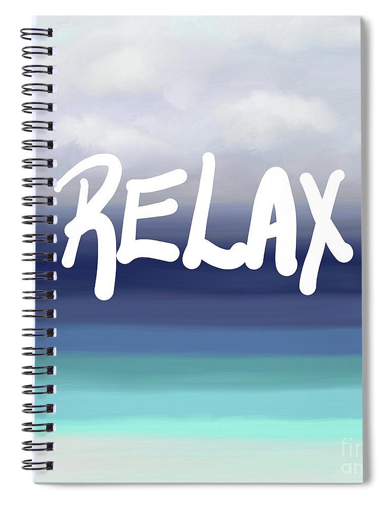 Beach Spiral Notebook featuring the digital art Sea View 279 Relax by Lucie Dumas by Lucie Dumas
