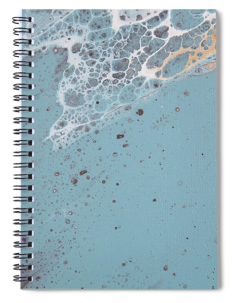 Abstract Spiral Notebook featuring the painting Seafoam Abstract 2 by Jani Freimann