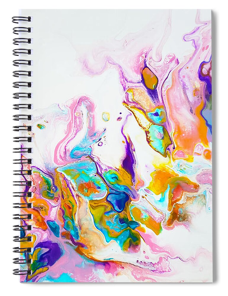 Abstract Spiral Notebook featuring the painting Reef Butterflies by Christine Bolden