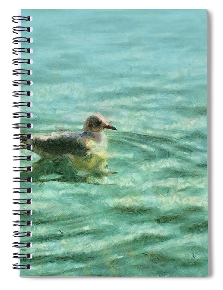 Seagull Spiral Notebook featuring the painting Seagull by Alexa Szlavics