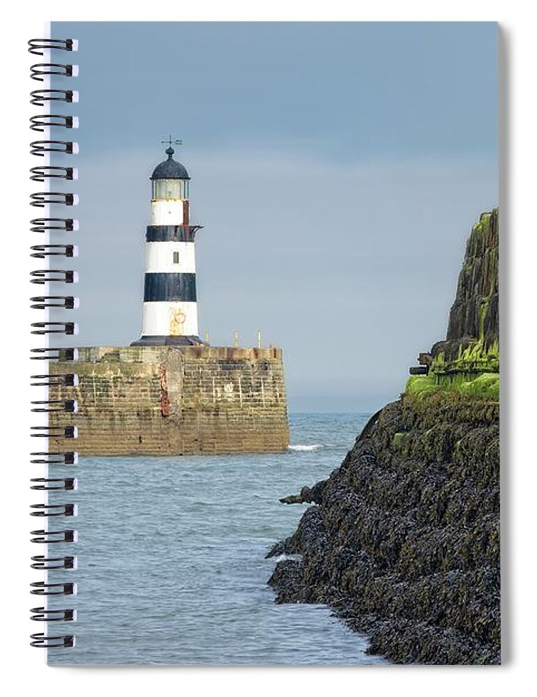 Seaham Lighthouse Spiral Notebook featuring the photograph Seaha, Lighthouse, North East England by Martyn Arnold