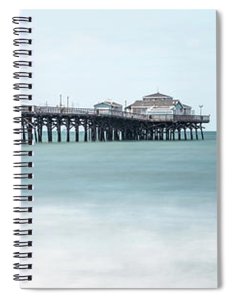 2015 Spiral Notebook featuring the photograph Seal Beach Pier California Panorama Photo by Paul Velgos
