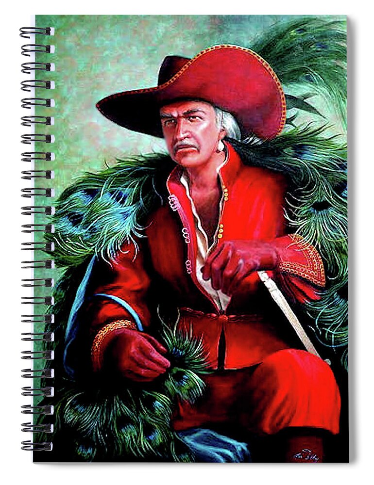 Highlander Spiral Notebook featuring the painting Sean Connery by Loxi Sibley