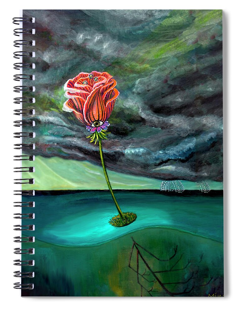 Optimistic Spiral Notebook featuring the painting Searching by Mindy Huntress