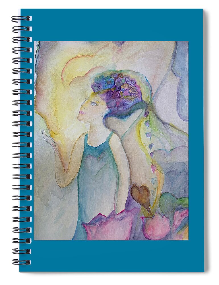 Watercolor Spiral Notebook featuring the painting Searching by Sandy Rakowitz