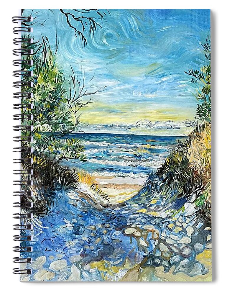 Seascape Spiral Notebook featuring the painting Seascape by Suzann Sines