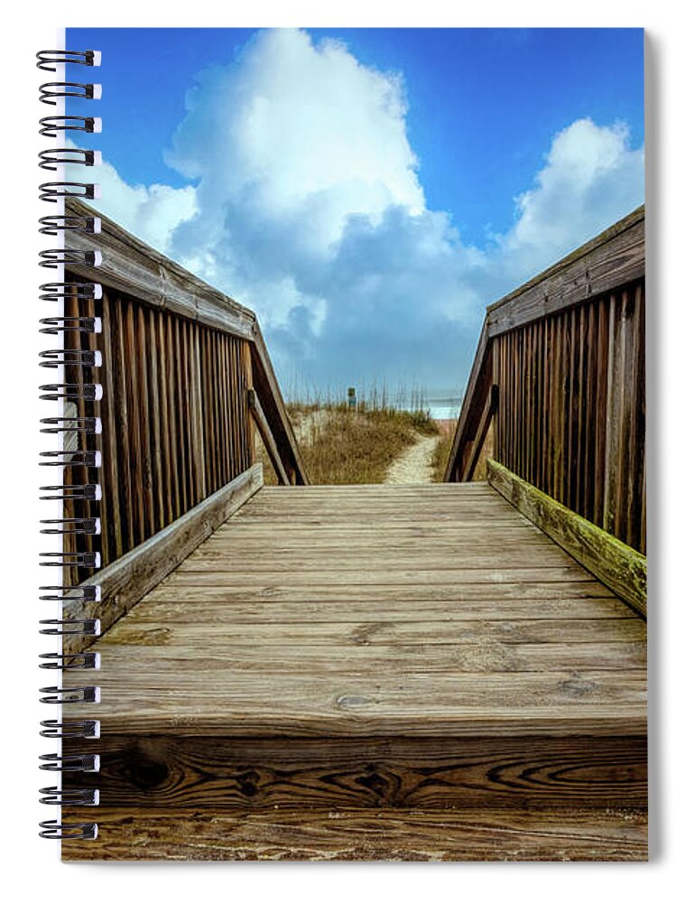 Boardwalk Spiral Notebook featuring the photograph Seaside Dunes Boardwalk by Debra and Dave Vanderlaan