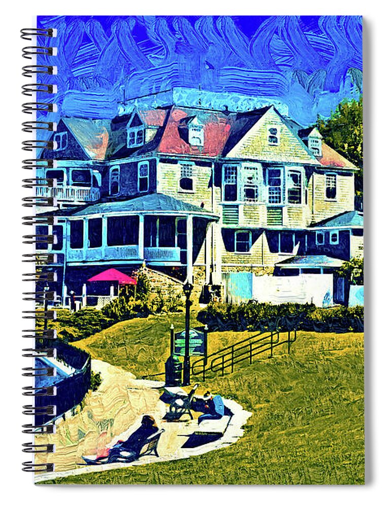 Coastal Spiral Notebook featuring the painting Seaside Resort by Kirt Tisdale