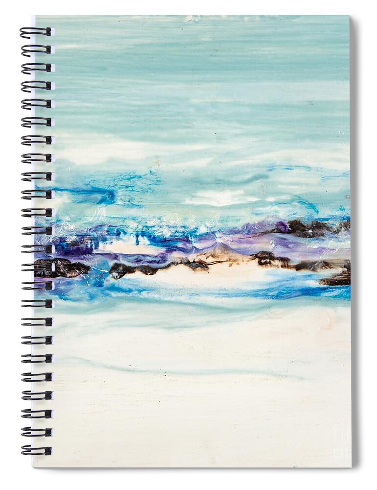 Abstract Spiral Notebook featuring the digital art Seaside Series II - Colorful Abstract Contemporary Acrylic Painting by Sambel Pedes