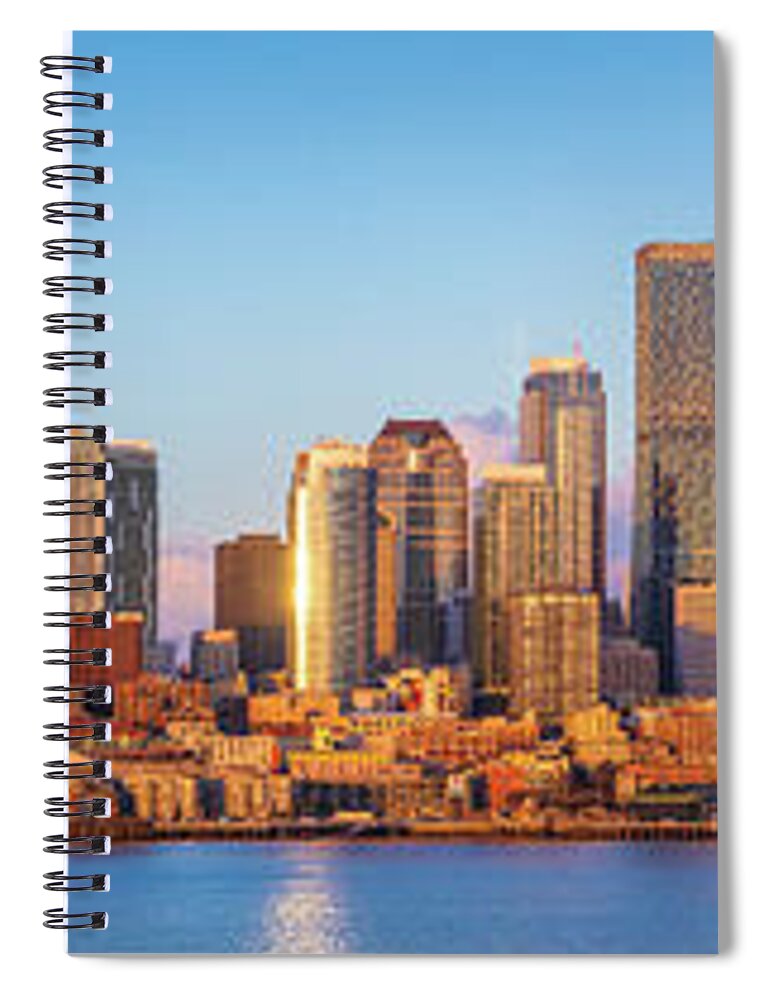America Spiral Notebook featuring the photograph Seattle Maritime Skyline Panorama by Inge Johnsson