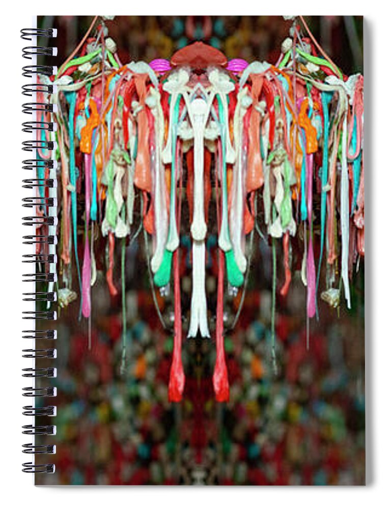Gum Spiral Notebook featuring the digital art Seattle Post Alley Gum Wall Reflection 2 by Pelo Blanco Photo