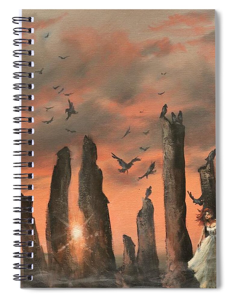 Callanish Stones Spiral Notebook featuring the painting Secret of the Stones by Tom Shropshire