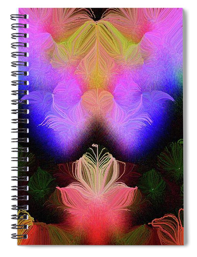Secrets Spiral Notebook featuring the digital art Secrets of the Meadow in the Mist Number 2 by Aberjhani
