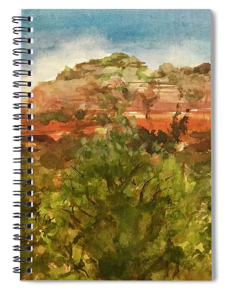 Arizona Spiral Notebook featuring the painting Sedona Summit by Cheryl Wallace