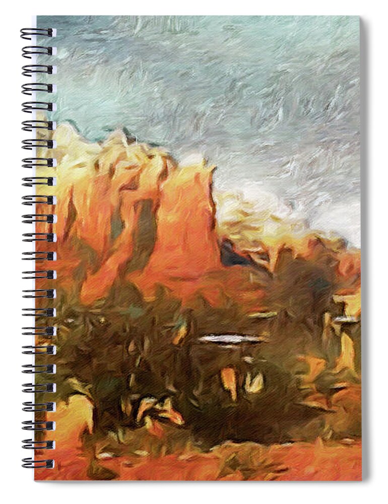 Sedona Spiral Notebook featuring the painting Sedona by Susan Maxwell Schmidt