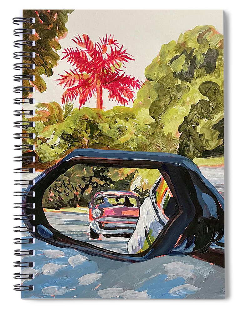 Palm Tree Spiral Notebook featuring the painting Seeing Pink by Tilly Strauss