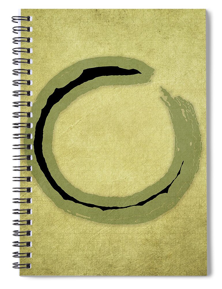 Seeking Enso Spiral Notebook featuring the mixed media Seeking Enso by Kandy Hurley