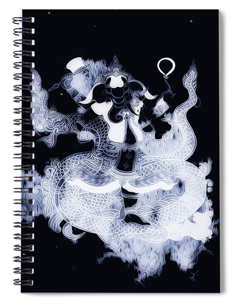 Ganesh Spiral Notebook featuring the digital art Self The Totality by Jeff Malderez