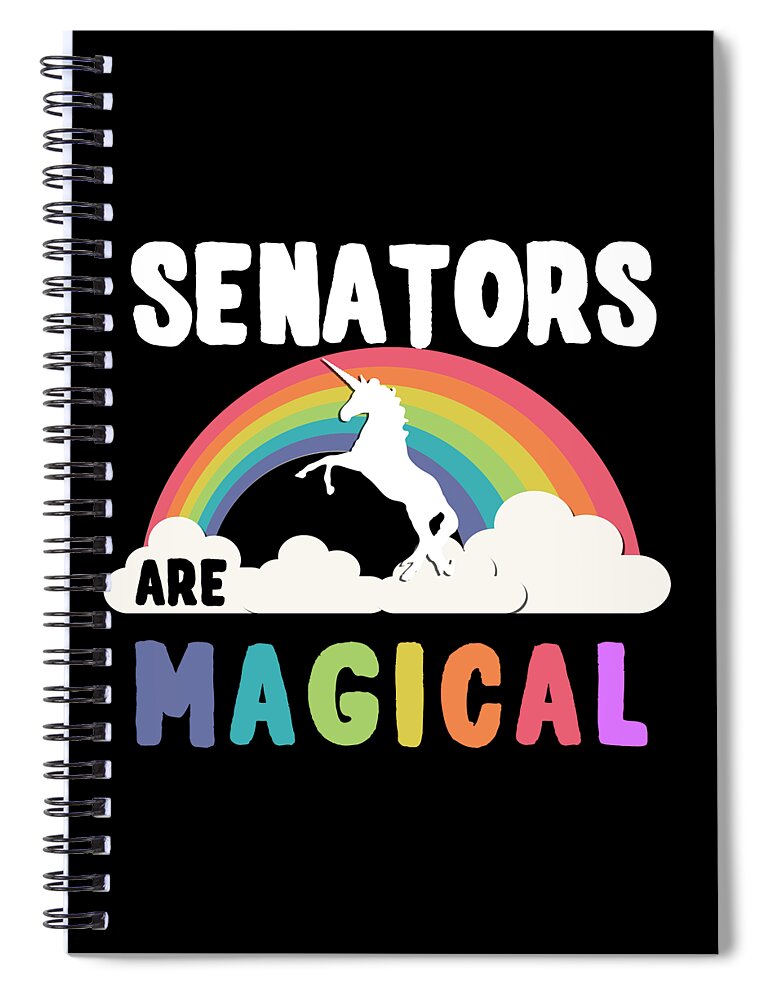 Funny Spiral Notebook featuring the digital art Senators Are Magical by Flippin Sweet Gear
