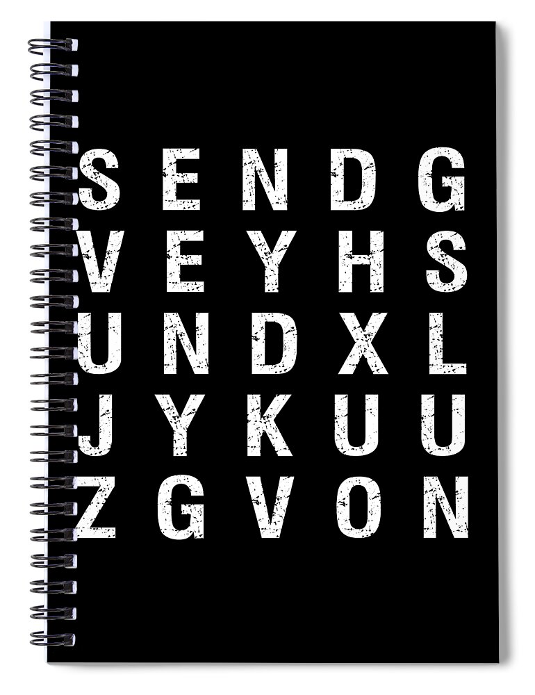 Funny Spiral Notebook featuring the digital art Send Nudes Word Search by Flippin Sweet Gear