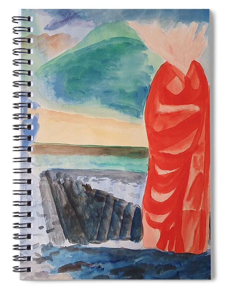 Classical Greek Sculpture Spiral Notebook featuring the painting Separation of the Waters by Enrico Garff