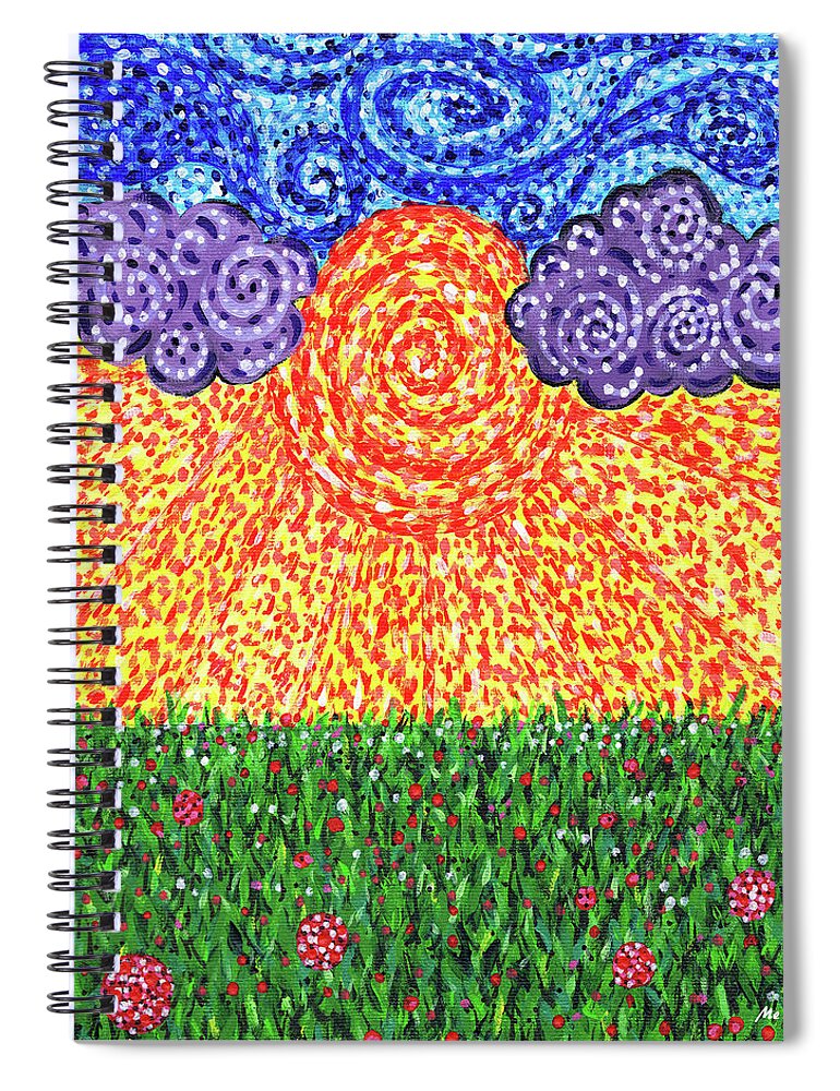 Sun Spiral Notebook featuring the painting September by Meghan Elizabeth