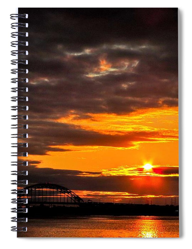 Sunset Spiral Notebook featuring the photograph September Sunset by Linda Stern