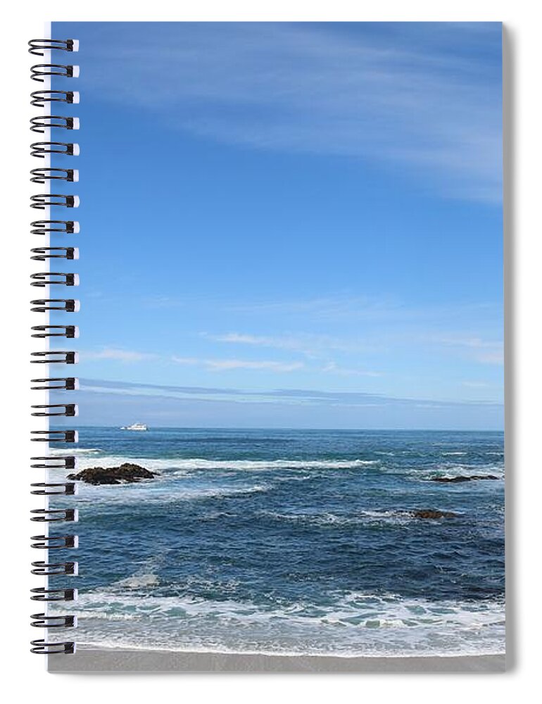 Pacific Grove Spiral Notebook featuring the photograph Serene Sea View by Christy Pooschke