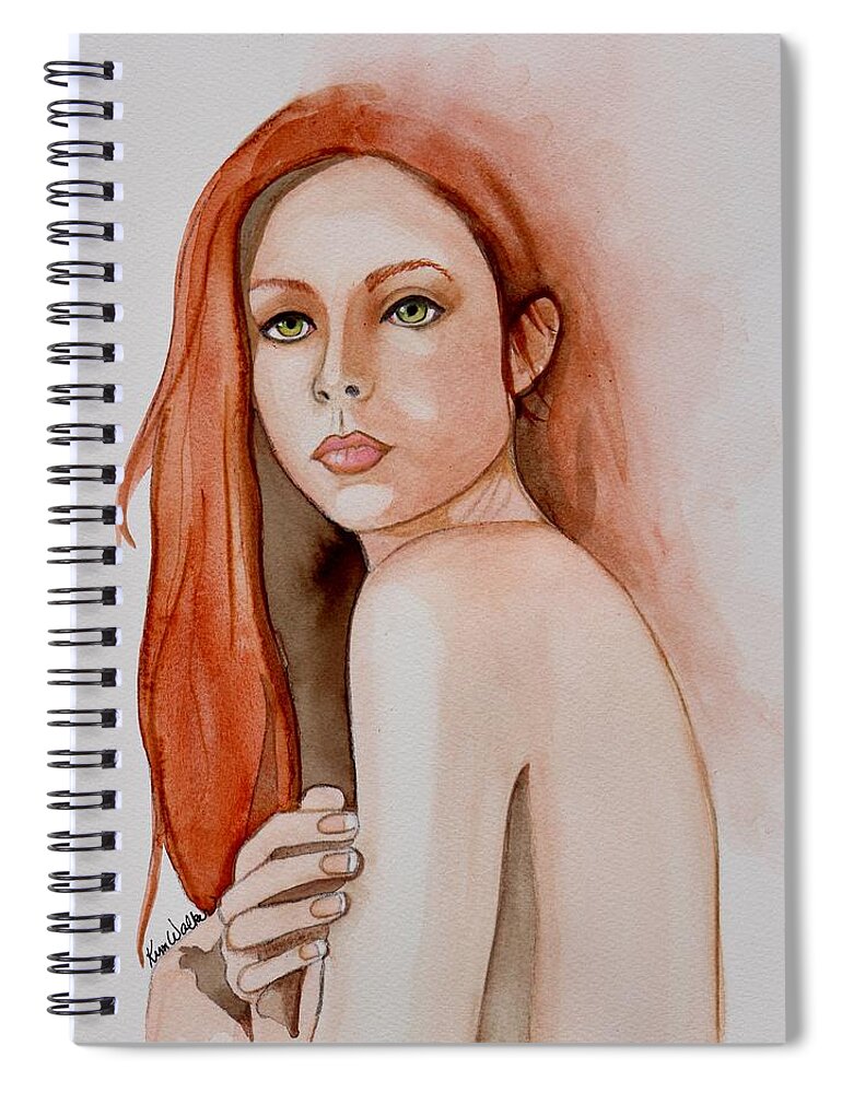 Brown Spiral Notebook featuring the painting Serene Watercolor by Kimberly Walker