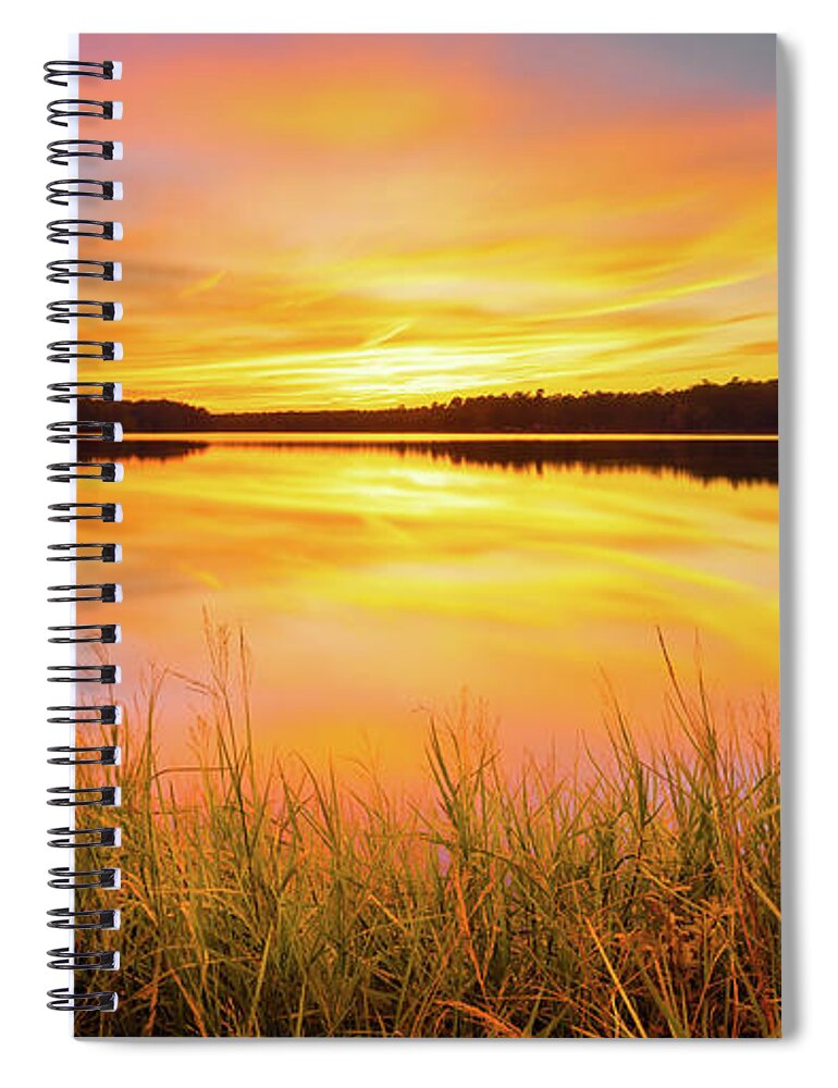 Davis Lake Spiral Notebook featuring the photograph Serenity At Davis Lake by Jordan Hill