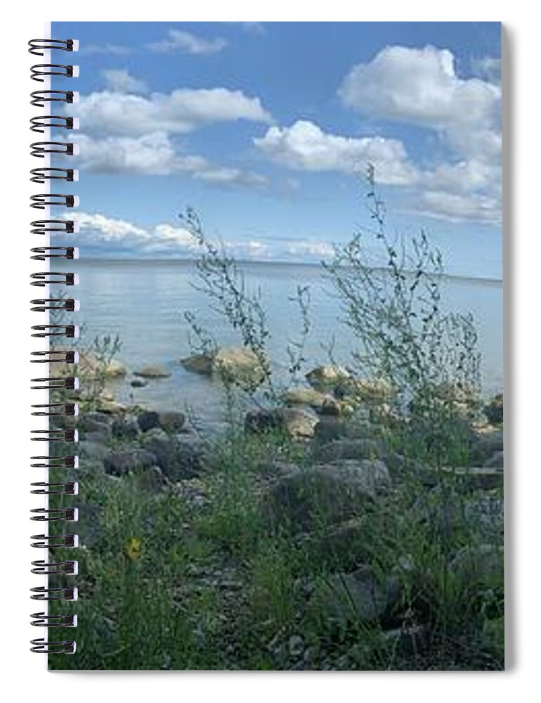Nature Spiral Notebook featuring the photograph Serenity at Lake Winnipeg by Mary Mikawoz