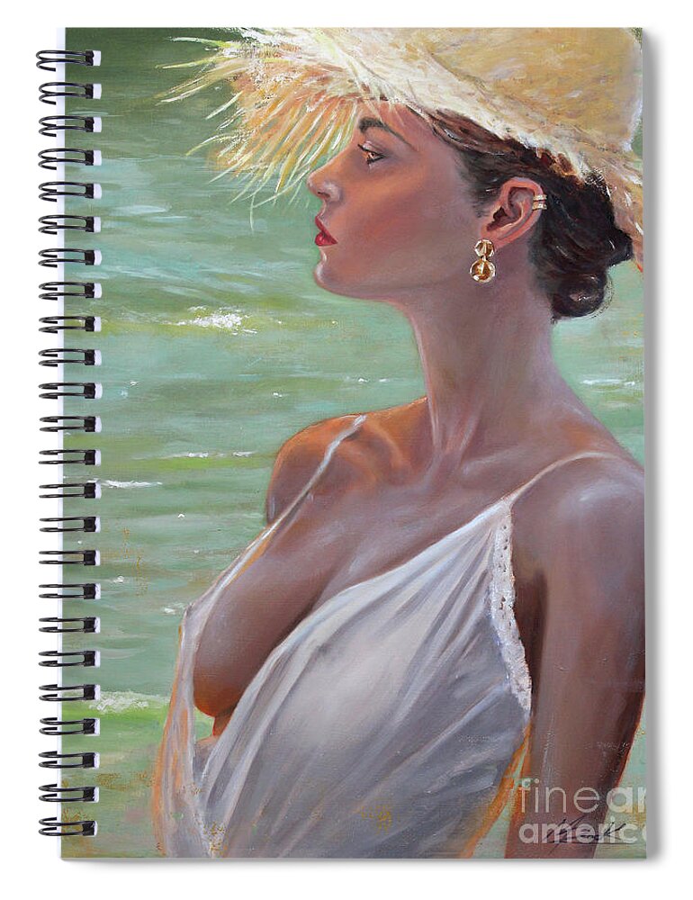 Serenity Spiral Notebook featuring the painting Serenity by Michael Rock