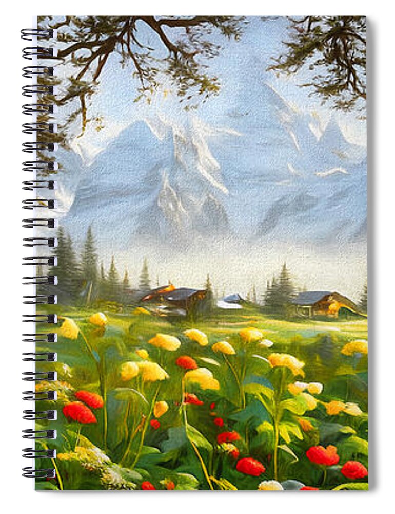 Cabins And Cottages Spiral Notebook featuring the digital art Serenity by Pennie McCracken