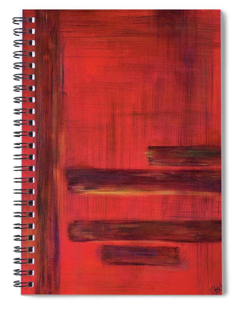 Abstract Spiral Notebook featuring the painting Serenity by Tes Scholtz