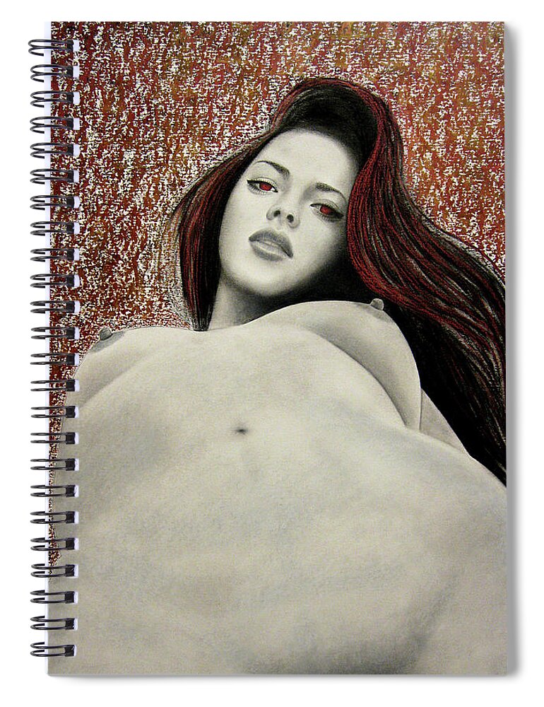 Lust Spiral Notebook featuring the painting Seven Deadly Sins - Lust by Lynet McDonald