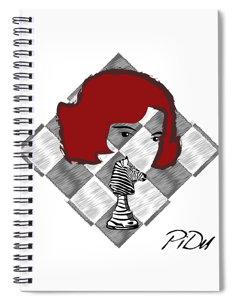 Sexy Spiral Notebook featuring the digital art Sexy Chess by Piotr Dulski