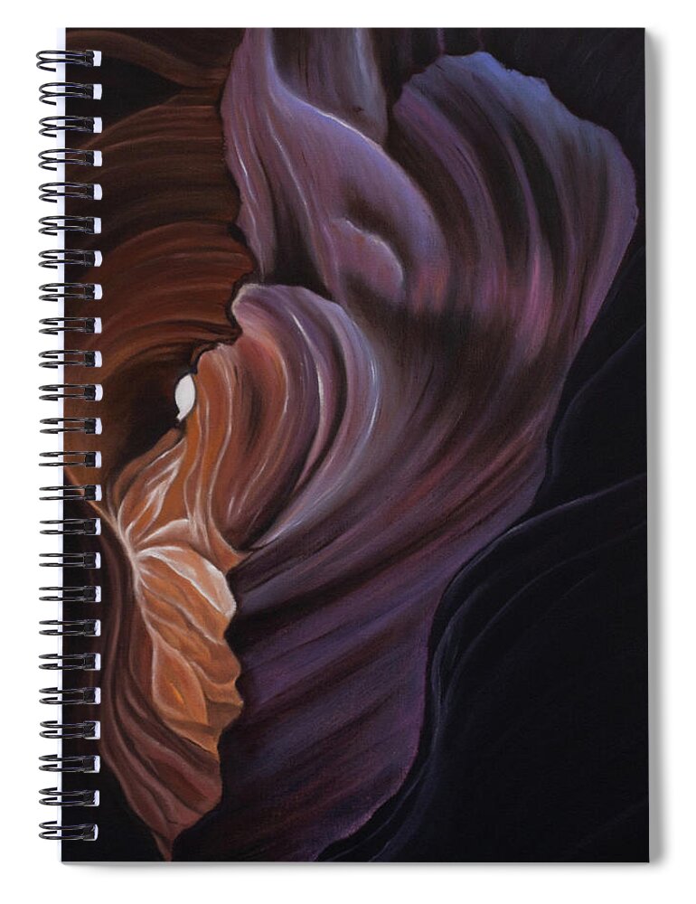 Sandstone Spiral Notebook featuring the painting Shades and Layers by Neslihan Ergul Colley