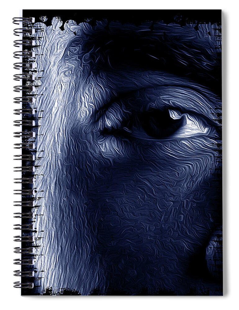 Shades Collection 2 Spiral Notebook featuring the digital art Shades of Black 5 by Aldane Wynter
