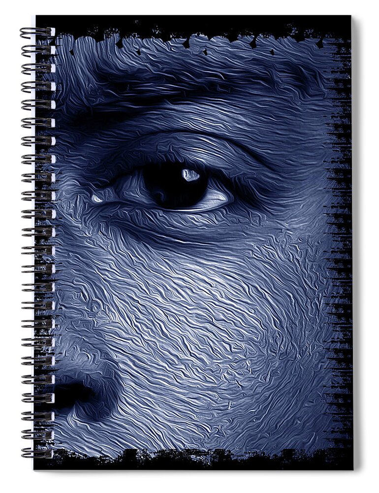 Shades Collection 2 Spiral Notebook featuring the digital art Shades of Black 6 by Aldane Wynter