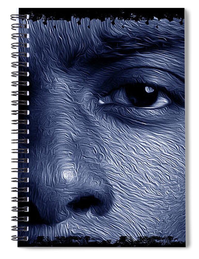Shades Collection 2 Spiral Notebook featuring the digital art Shades of Black 8 by Aldane Wynter