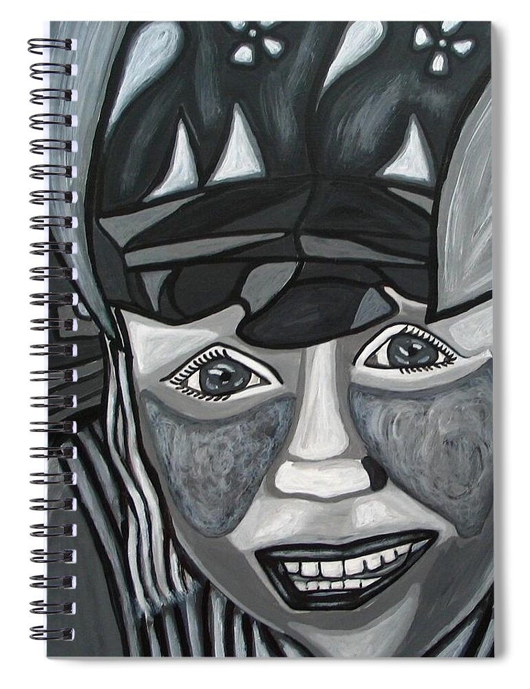  Spiral Notebook featuring the painting Shades of Grey by Sandra Marie Adams